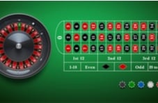 roulette wheel with the betting table
