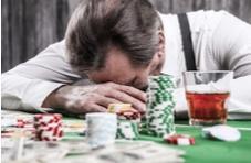 Player shrugging off a gambling loss