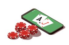 Ace and Jack on a mobile phone with casino chips on the table next to it