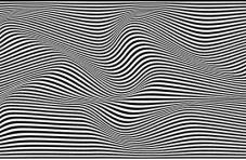 An illustration of wavy black and white lines creating an optical illusion on a high-contrast abstract background
