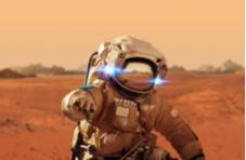 astronaut walking on Mars