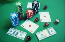 dice and casino chips