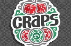 CRAPS written with dice and chips