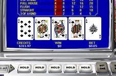 10-Jack-Queen-King-Ace of spades on a video poker screen