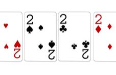 deuce of spades, diamonds, clubs, hearts for video poker online casino game