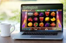 a Springbok slots game on a laptop