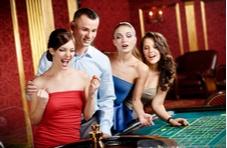 young friends playing roulette together