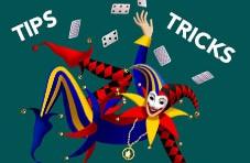 image of joker juggling the words “Tips” and “Tricks” in the air