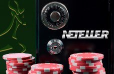 the Neteller logo superimposed on a laptop with Springbok casino on it