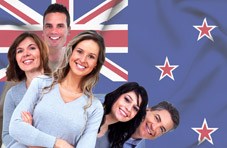Happy faced New Zealanders and visitors