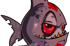 drawing of a scary piranha fish