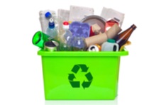 recycles bin full of recyclable materials