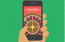 roulette wheel on a mobile phone