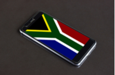 South African flag on a phone screen