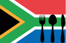 South African flag with eating utensils on it