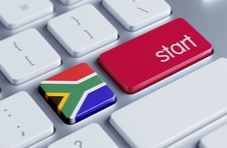 a keyboard with the South African flag and the word Start