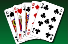 a straight poker hand of cards