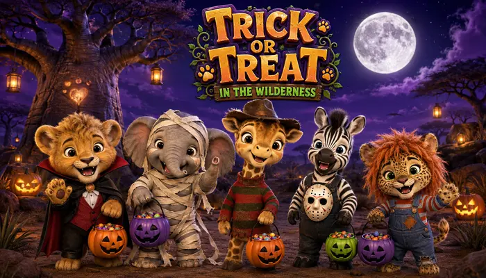 The Wild Little Monsters celebrating Halloween in the South African wilderness