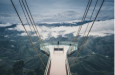 A view from an elevated glass skywalk and viewing site